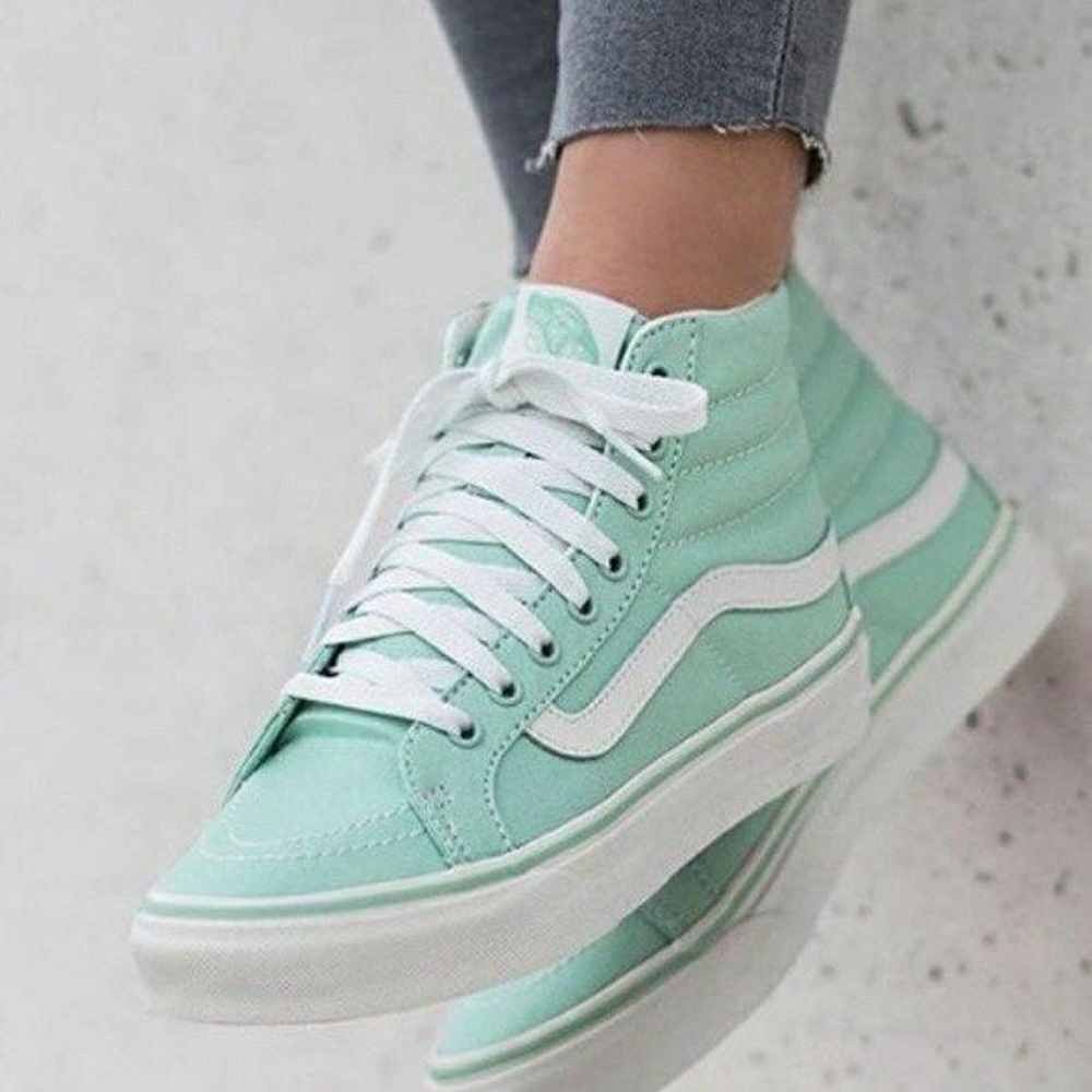 Vans Canvas Sk8-Hi Mint Green, High Top Shoes